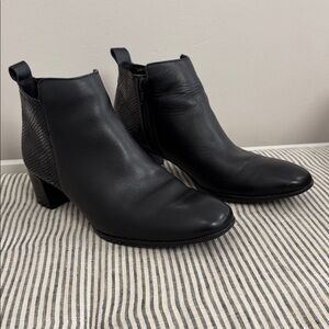 Black Leather Ankle Boots